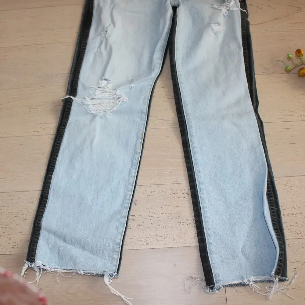 REVICE DENIM Stretch Two Tone Ex-Boyfriend Harlow Wash Celebrity High Rise | 26 - Picture 7 of 12